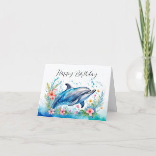 Carte d'anniversaire dauphin adorable