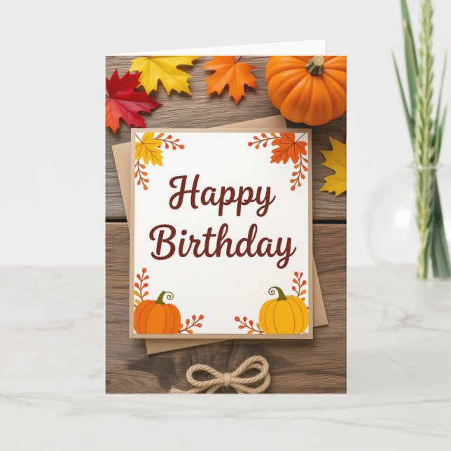 Carte d'anniversaire d'automne, Anniversaire d'aut (Devant)