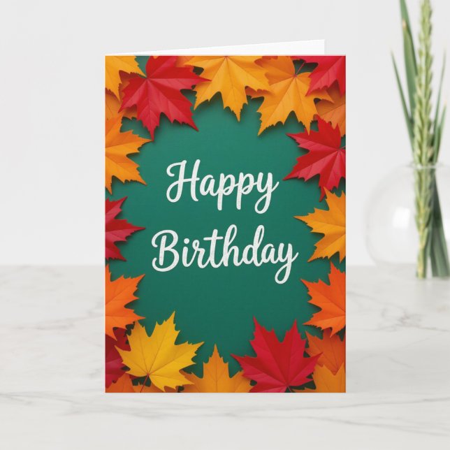 Carte d'anniversaire d'automne, Anniversaire d'aut (Devant)