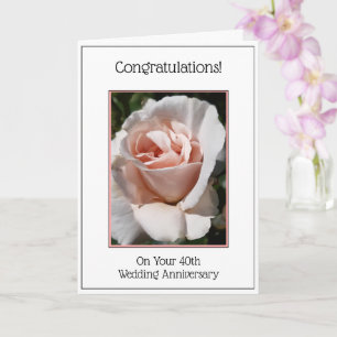 Carte d'anniversaire de 40e Mariage personnalisée 