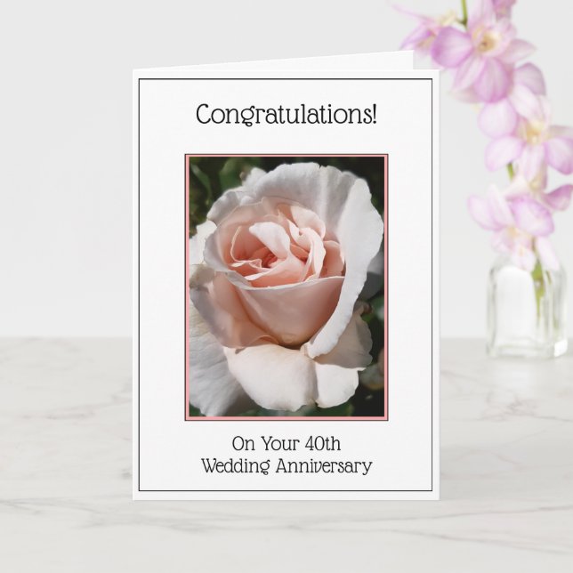 Carte d'anniversaire de 40e Mariage personnalisée  (Orchidée)