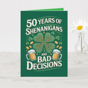Carte d'anniversaire de 50 ans pour la Saint-Patri
