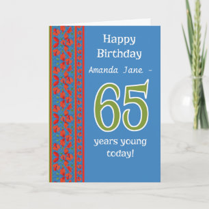 Carte d'anniversaire de 65e carte d'anniversaire