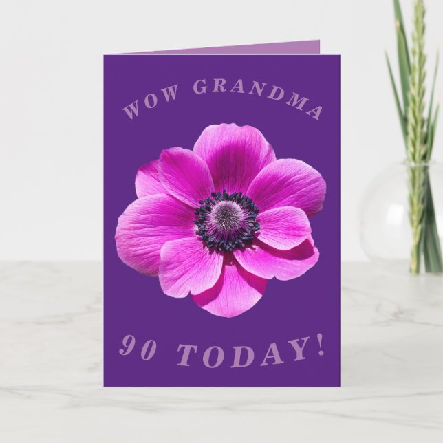 Carte d'anniversaire de 90e anniversaire brillante (Devant)