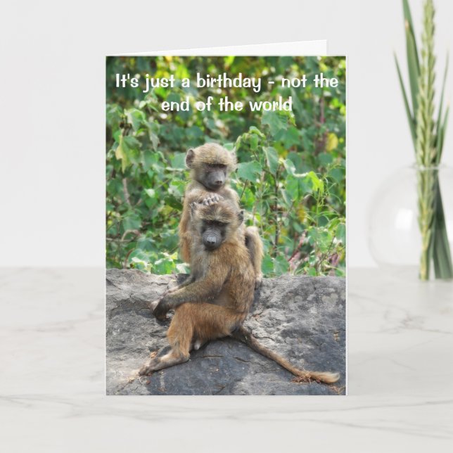 Carte d'anniversaire de Baboon, sur la colline (Devant)