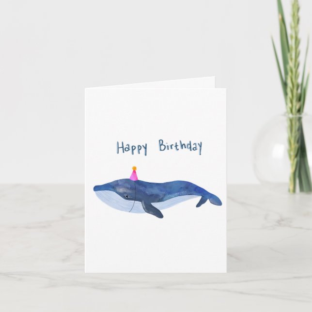 Carte d'anniversaire de baleine (Devant)