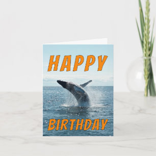 Carte d'anniversaire de baleines - Plongez dans le