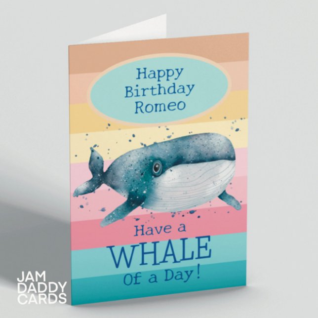 Carte d'anniversaire de baleines pour enfants (Créateur téléchargé)