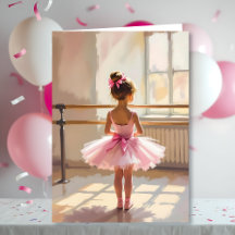 Carte d'anniversaire de ballet personnalisée + Pag