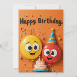 Carte d'anniversaire de ballons amusant
