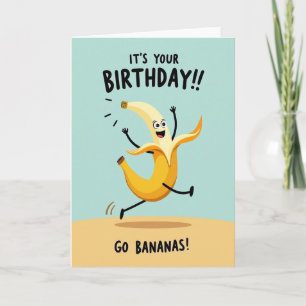 Carte d'anniversaire de banane joyeuse