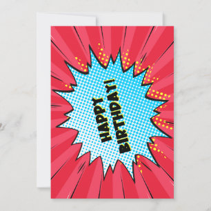 Carte d'anniversaire de bande dessinée Superhero