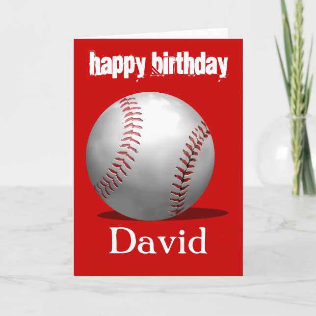 Carte d'anniversaire de baseball rouge (Devant)