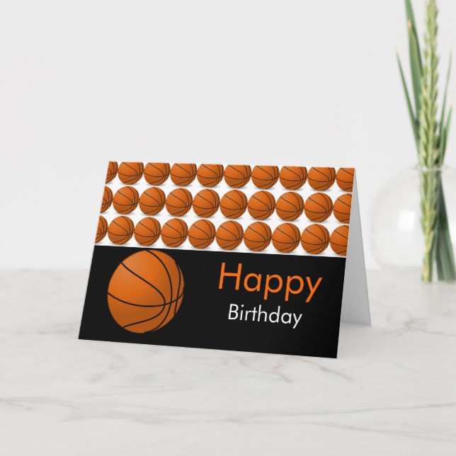 Carte d'anniversaire de basket-ball (Devant)