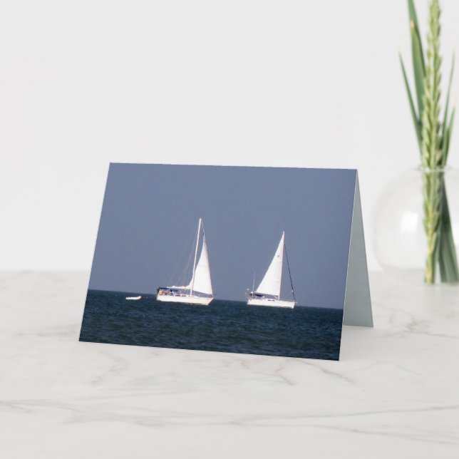 Carte d'anniversaire de bateau à voile (Devant)