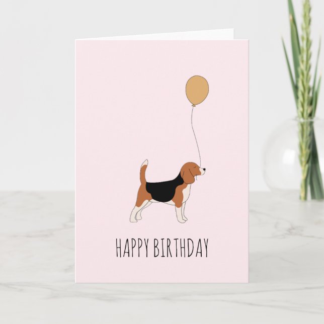 Carte d'anniversaire de beagle (Devant)