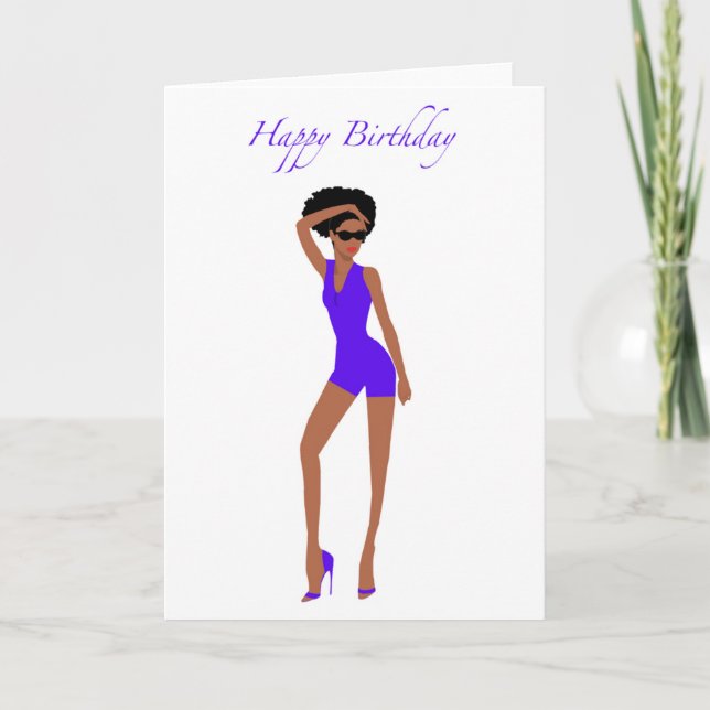 Carte d'anniversaire de Black Woman (Devant)