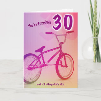 Carte d'anniversaire de BMX - vous tournez 30