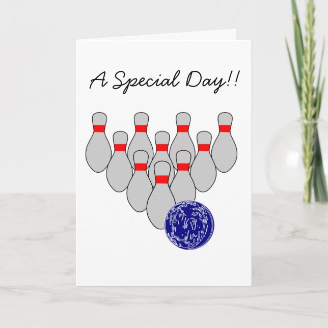 Carte d'anniversaire de Bowling Sportsman (Devant)