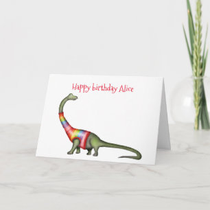 Carte d'anniversaire de Brontosaurus personnalisée