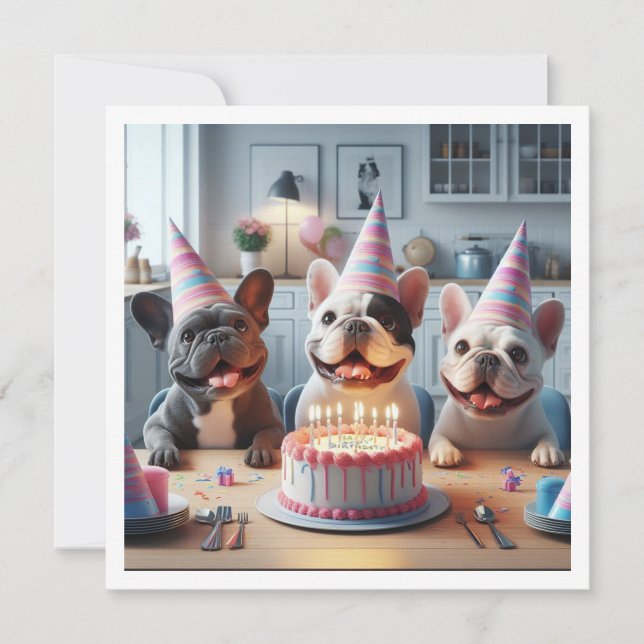 Carte d'anniversaire de bulldog française (Devant)