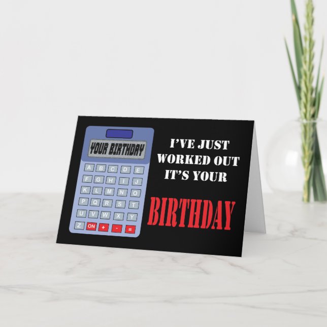 Carte d'anniversaire de calculatrice (Devant)