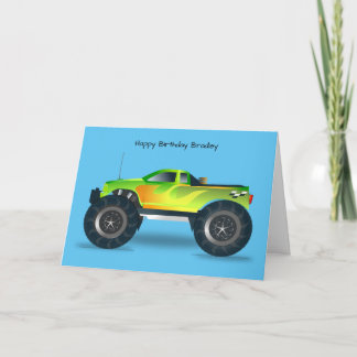Carte d'anniversaire de camionnette Green Monster