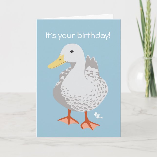 Carte d'anniversaire de canard (Devant)