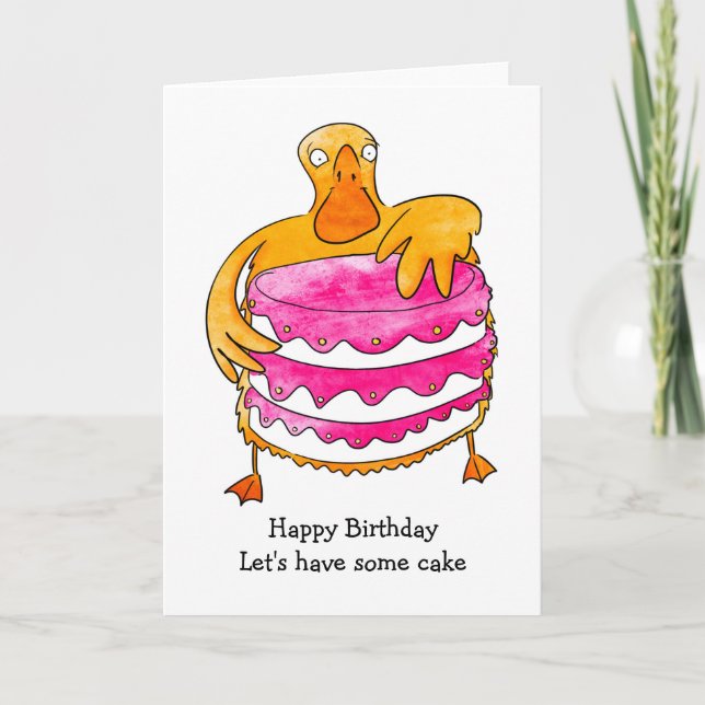Carte d'anniversaire de canard (Devant)