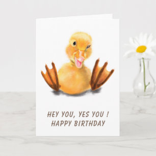 Carte d'anniversaire de canard drôle