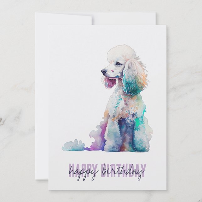Carte d'anniversaire de caniche (Devant)