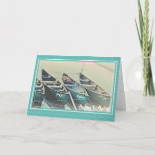 Carte d'anniversaire de canoë personnalisée, quel 