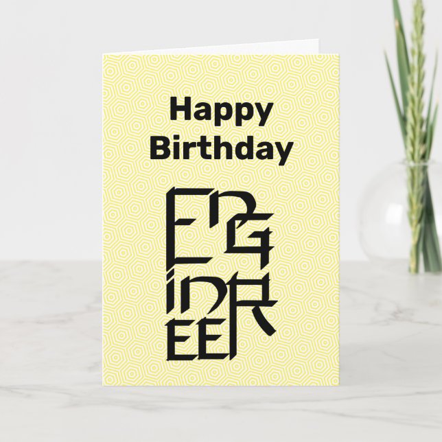 Carte d'anniversaire de caractère d'ingénieur (Devant)