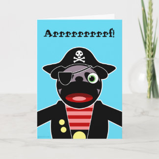 Carte d'anniversaire de carlin de pirate