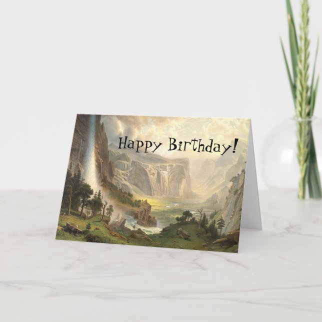 Carte d'anniversaire de cascade de région sauvage (Devant)