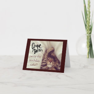Carte d'anniversaire de chat de Carpe Diem