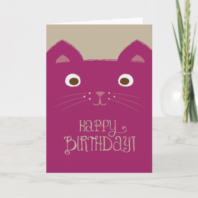 Carte d'anniversaire de chat mou (Devant)