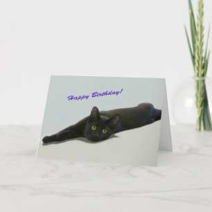 Carte d'anniversaire de chat noir par point pour u