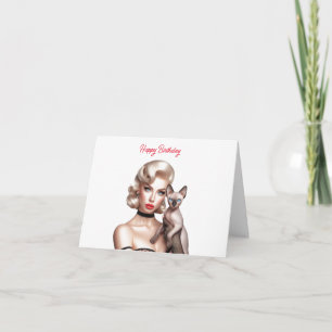 Carte d'anniversaire de Chat Sphynx