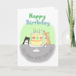 Carte d'anniversaire de chat tabby orange drôle et