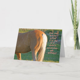 Carte d'anniversaire de cheval - Drôle carte homme