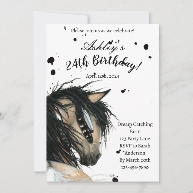 Carte d'anniversaire de cheval par Amylyn Bihrle (Devant)