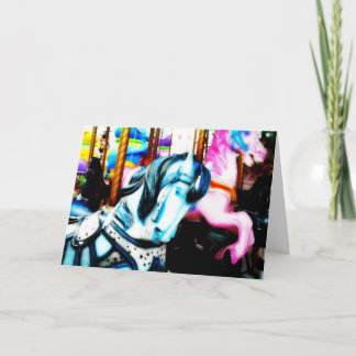 Carte d'anniversaire de chevaux de manège