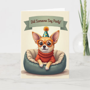 Carte d'anniversaire de chien à lunettes