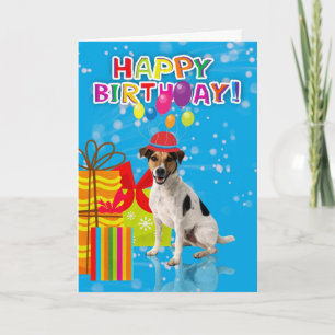 carte d'anniversaire de chien amusant, chien porte