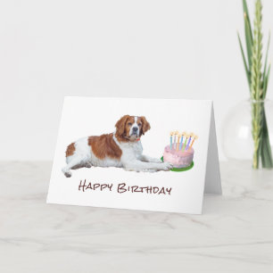 Carte d'anniversaire de chien avec gâteau