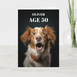 Carte d'anniversaire de chien choqué, drôle mignon