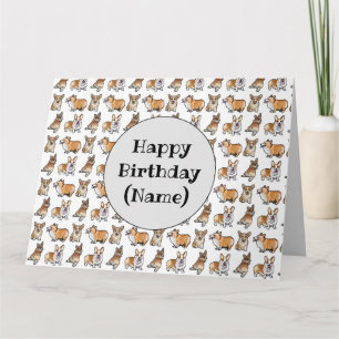 Carte d'anniversaire de chien Corgi