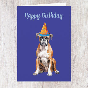 Carte d'anniversaire de chien de boîte mignonne