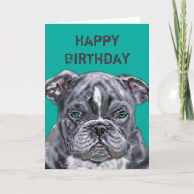 Carte d'anniversaire de chien de compagnie - I Lov (Devant)
